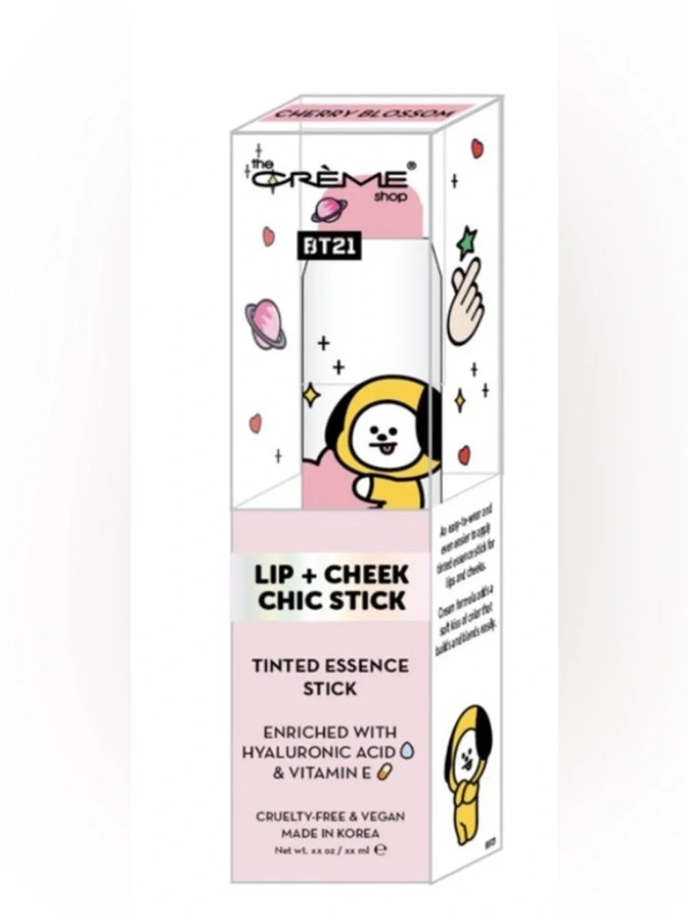 The Crème Shop CHERRY BLOSSOM BT21 Lip + Cheek Chic Stick